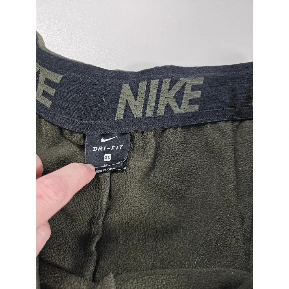 Nike fleece lined green warm sweatpants size XL men's (FLAWS)